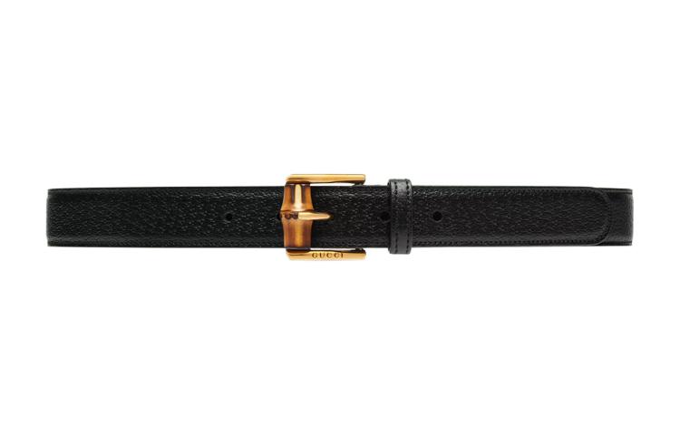 (Women) GUCCI Bamboo  Black Leather Belt, Simple & Versatile, 3cm Wide 699954DJ20T1000 圖 2