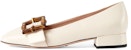 (W) Gucci Bamboo 'Kasut Flat Putih Elegan dengan Buckle Buluh' 658856-C9D00-9022