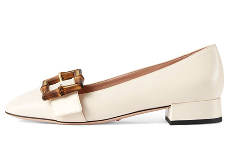 (Women) Gucci Bamboo 'Elegant White Ballet Flats with Bamboo Buckle' 658856-C9D00-9022