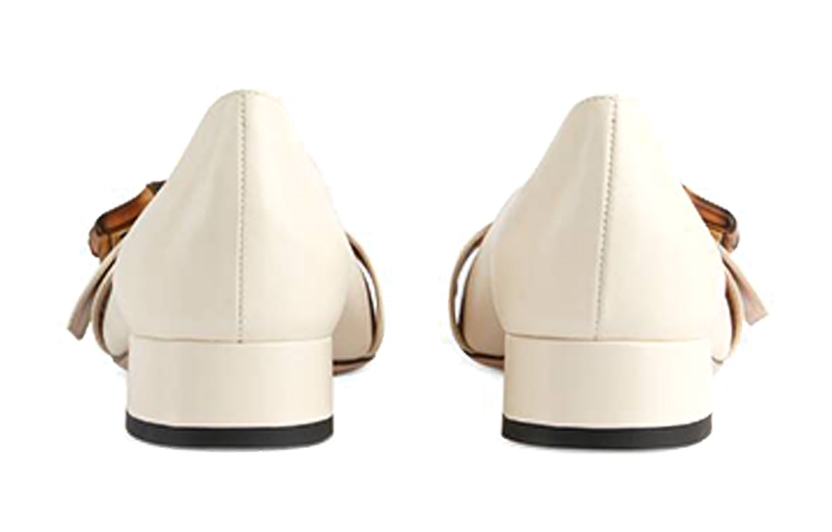 Shop (W) Gucci Bamboo 'Bailarinas Blancas Elegantes con Hebilla de Bambú' 658856-C9D00-9022