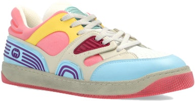 GUCCI古馳籃球休閒時尚板鞋 女款 白粉藍 Lookbook GUCCI古馳籃球休閒時尚板鞋 女款 白粉藍