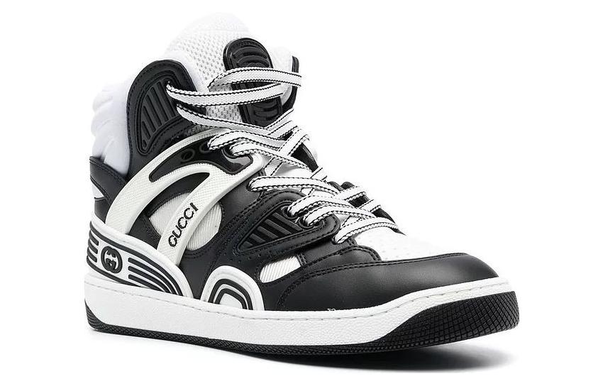 Order (W) Gucci Basket Tinggi 'Hitam Putih' 676094-2SH80-1064