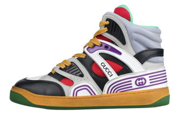 (Women) Gucci Basket High 'Black White Purple' 661312-2SH90-1072