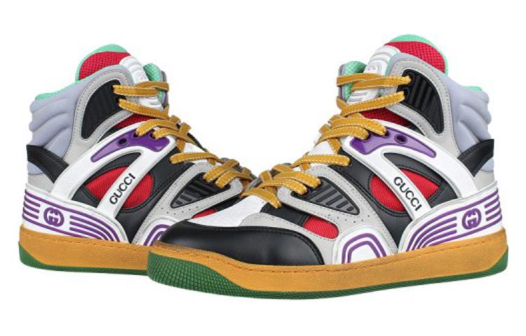 Lookbook (W) 구찌 바스켓 하이 블랙/화이트/퍼플 (Gucci Basket High 블랙/화/퍼) 661312-2SH90-1072