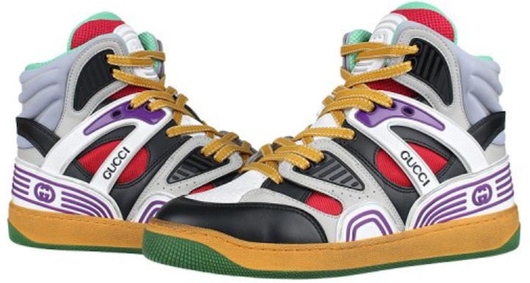 (W) Gucci Basket High 'Hitam Putih Ungu' 661312-2SH90-1072 Lookbook (W) Gucci Basket High 'Hitam Putih Ungu' 661312-2SH90-1072