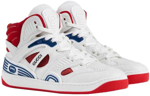 (W) Gucci Basket Tinggi 'Putih Retro Merah Biru' 665688-2SHA0-9070 Lookbook (W) Gucci Basket Tinggi 'Putih Retro Merah Biru' 665688-2SHA0-9070