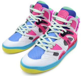 GUCCI古馳 Basket 高筒 復古籃球鞋 女款 紅白 Lookbook GUCCI古馳 Basket 高筒 復古籃球鞋 女款 紅白