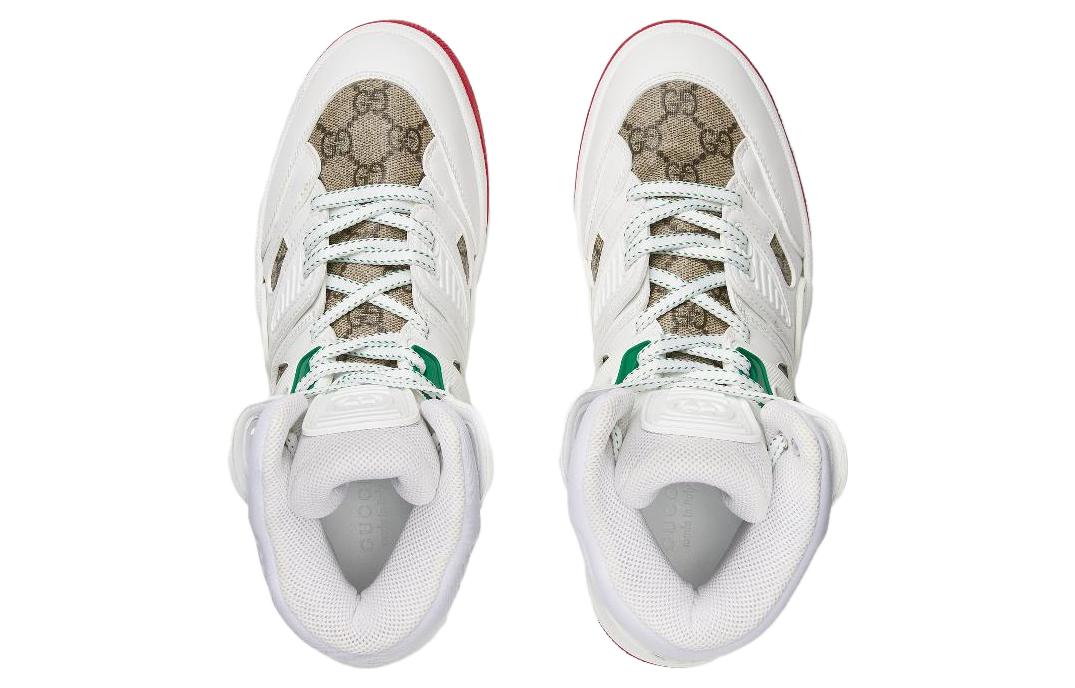 (W) Gucci Basket Sneaker High 'White Demetra Red' 圖 3