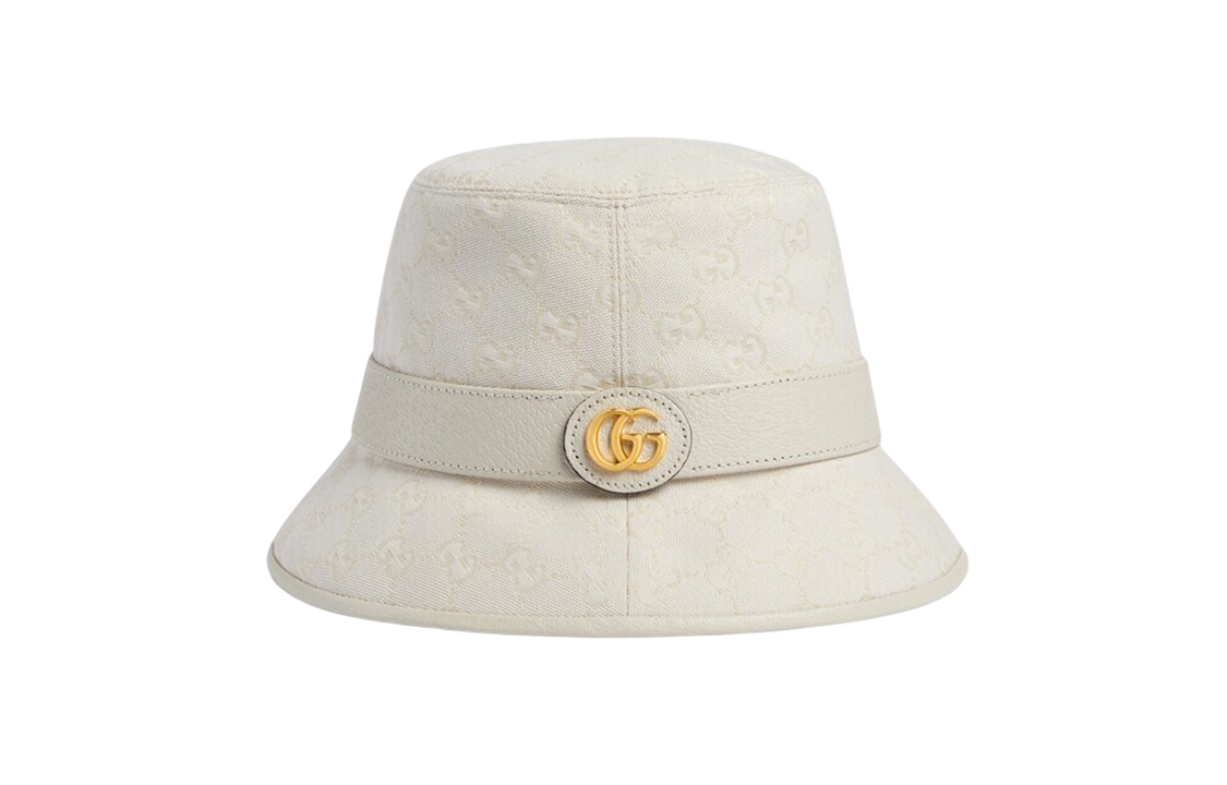(Women) GUCCI Beige  Bucket Hat with Leather Trim and Signature Double G Detail. 748476-4HG62-9078 圖 3