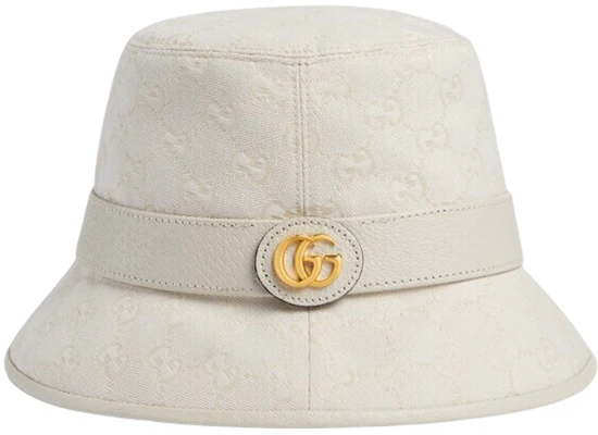 (W) GUCCI 米色皮革飾邊雙G標誌水桶帽 748476-4HG62-9078 Lookbook (W) GUCCI 米色皮革飾邊雙G標誌水桶帽 748476-4HG62-9078