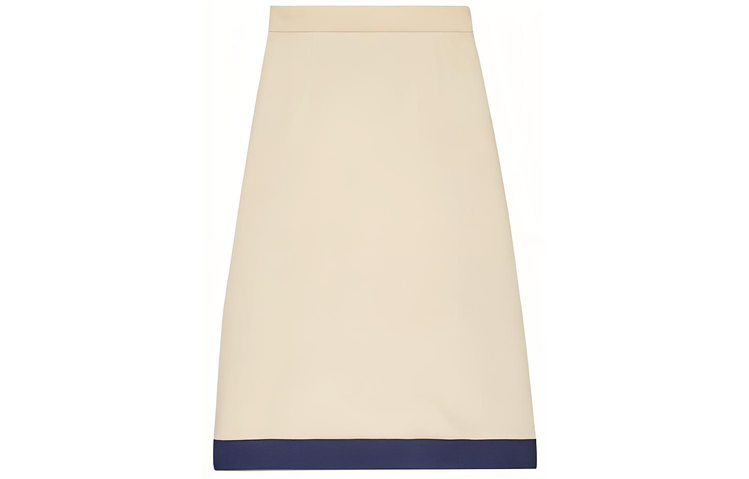 (Women) Gucci Beige Contrast Hem Midi Skirt 602257-ZKR01-9102