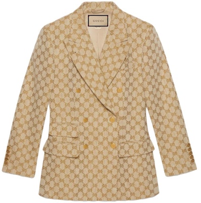 (Women) Gucci Beige Double-Breasted Logo Jacket 756559-ZAMC5-2254 Buy (Women) Gucci Beige Double-Breasted Logo Jacket 756559-ZAMC5-2254