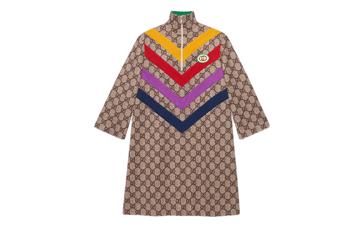 (Women) Gucci Beige Monogram Print Long Sleeve Dress for Women 580583-XJBGT-2270