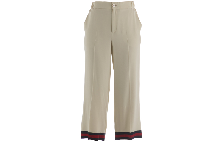 (Women) Gucci Beige Patchwork Silk Casual Pants 494473-ZHS03-9401