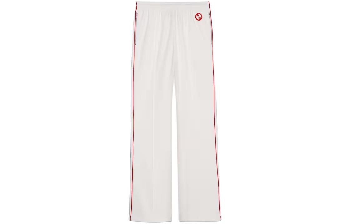 (Women) Gucci Beige Striped Elastic Straight-Leg Casual Pants 746827-XJFVJ-9088