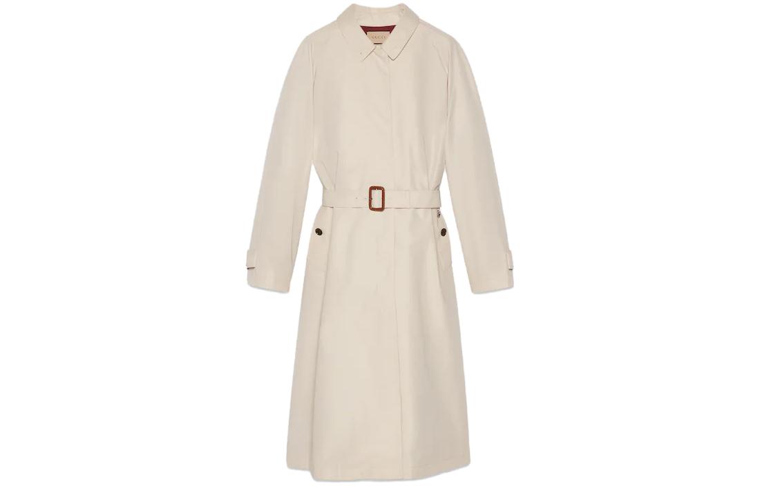 (Women) Gucci Beige Trench Coat FW23 Mid-Length With Collar 759518-Z8BL2-1022