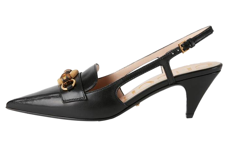(Women) Gucci Black 'Bamboo Buckle High-Heel' 658818-C9D00-1000