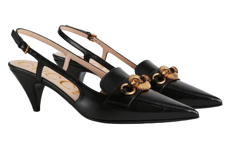 Order (W) Gucci Hitam 'Bamboo Buckle High-Heel' Wanita 658818-C9D00-1000