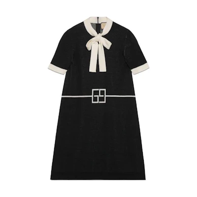 (Women) Gucci Black Colorblock Zip-Up Loose Midi Dress FW23 748902-XKDDE-1289