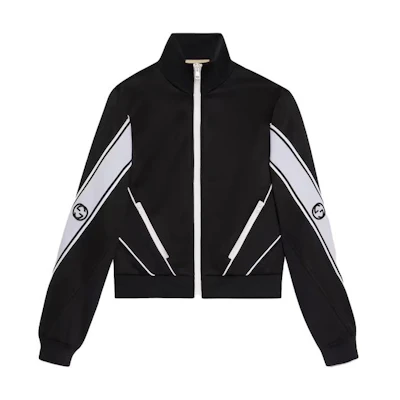 (Women) Gucci Black Contrast Zip Casual Long-Sleeve Jacket 767017-XJF7U-1043