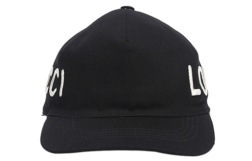 Shop (W) Topi Besbol Kapas Hitam GUCCI dengan Sulaman Huruf 478948-3HD05-1000