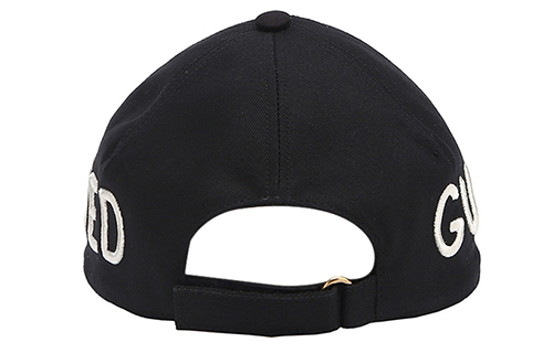 Purchase (W) Topi Besbol Kapas Hitam GUCCI dengan Sulaman Huruf 478948-3HD05-1000