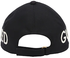 Purchase (Women) GUCCI Black Cotton Baseball Cap with Letter Embroidery 478948-3HD05-1000