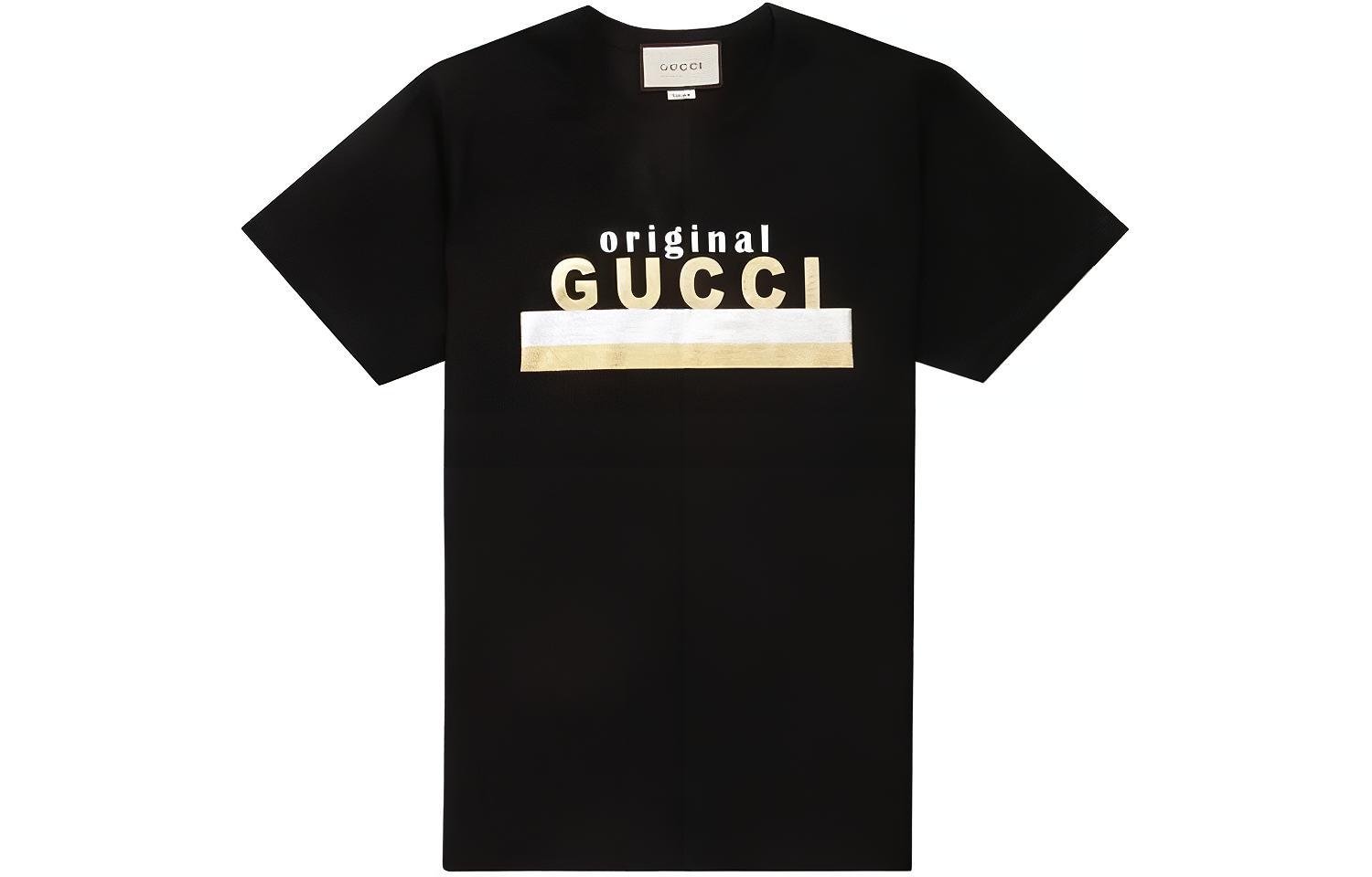 (Women) Gucci Black Crew Neck T-Shirt with Letter Logo Print 615044-XJCRC-1082