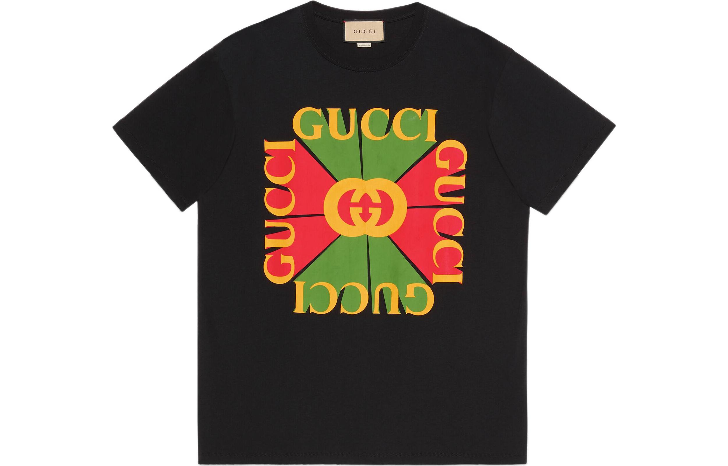 (Women) Gucci Black FW22 Logo Print Short Sleeve T-Shirt 717422-XJE6E-1082
