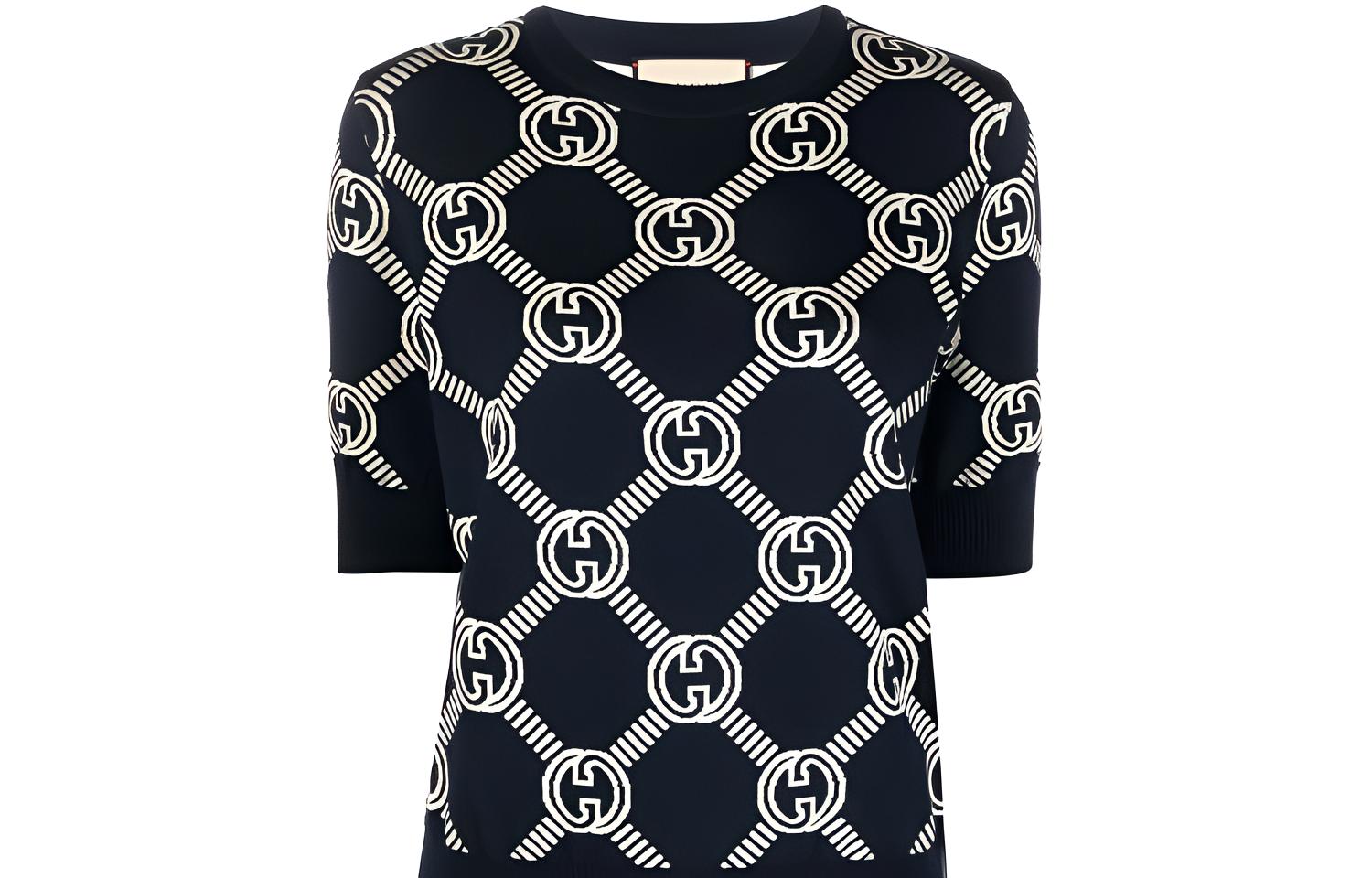 (Women) Gucci Black Geometric Wool Pullover Sweater 692702-XKCB2-4492