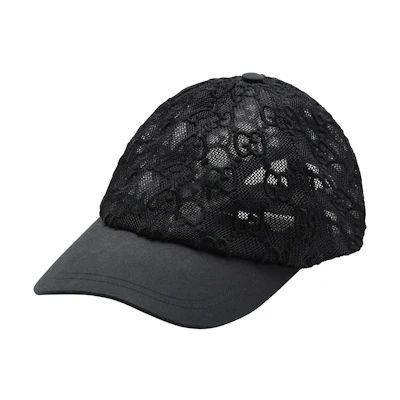 (Women) GUCCI Black GG Embroidered Cotton Baseball Cap 579155-3HH87-1060