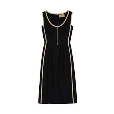 (Women) Gucci Black GG Zipped Sleeveless Dress SS22 Collection 691471-ZAD88-1043