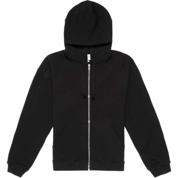 (Women) Gucci Black Hoodie with Back Square Logo and Zipper. 610140-XJB8V-1082