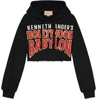 (Women) Gucci Black Letter Print Oversized Crop Sweatshirt SS22 688197-XJEF7-1043 (Women) Gucci Black Letter Print Oversized Crop Sweatshirt SS22 688197-XJEF7-1043