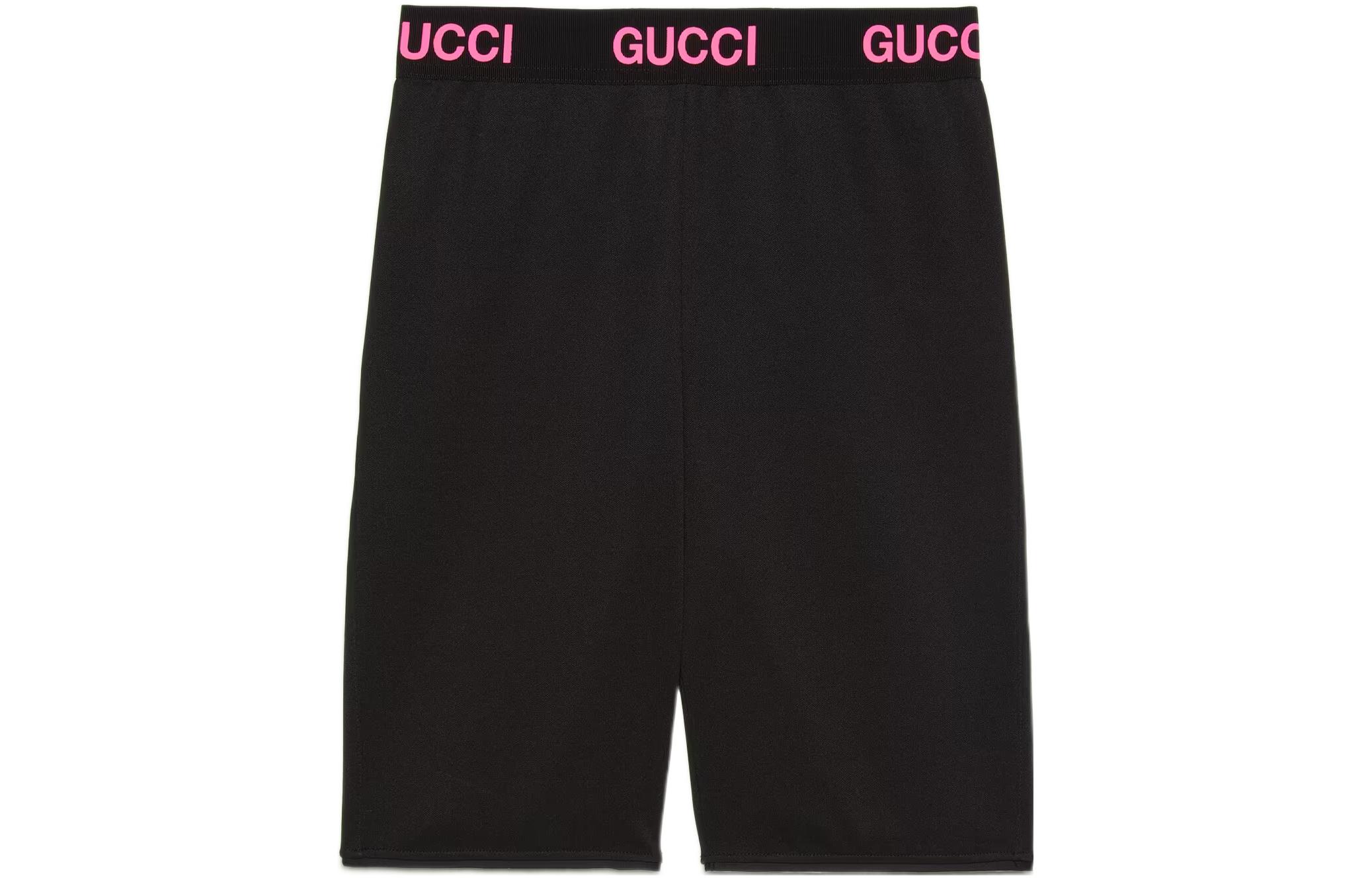 (Women) Gucci Black Logo Elastic SS22 Casual Straight Shorts 688421-XJDS5-1037