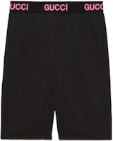 (Women) Gucci Black Logo Elastic SS22 Casual Straight Shorts 688421-XJDS5-1037 (Women) Gucci Black Logo Elastic SS22 Casual Straight Shorts 688421-XJDS5-1037
