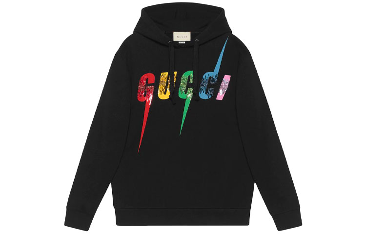 (Women) Gucci Black Logo Embroidered Pullover Hoodie. 469251-XJA0E-1082