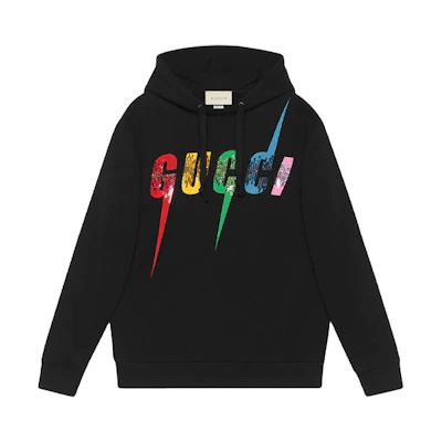 (Women) Gucci Black Logo Embroidered Pullover Hoodie. 469251-XJA0E-1082