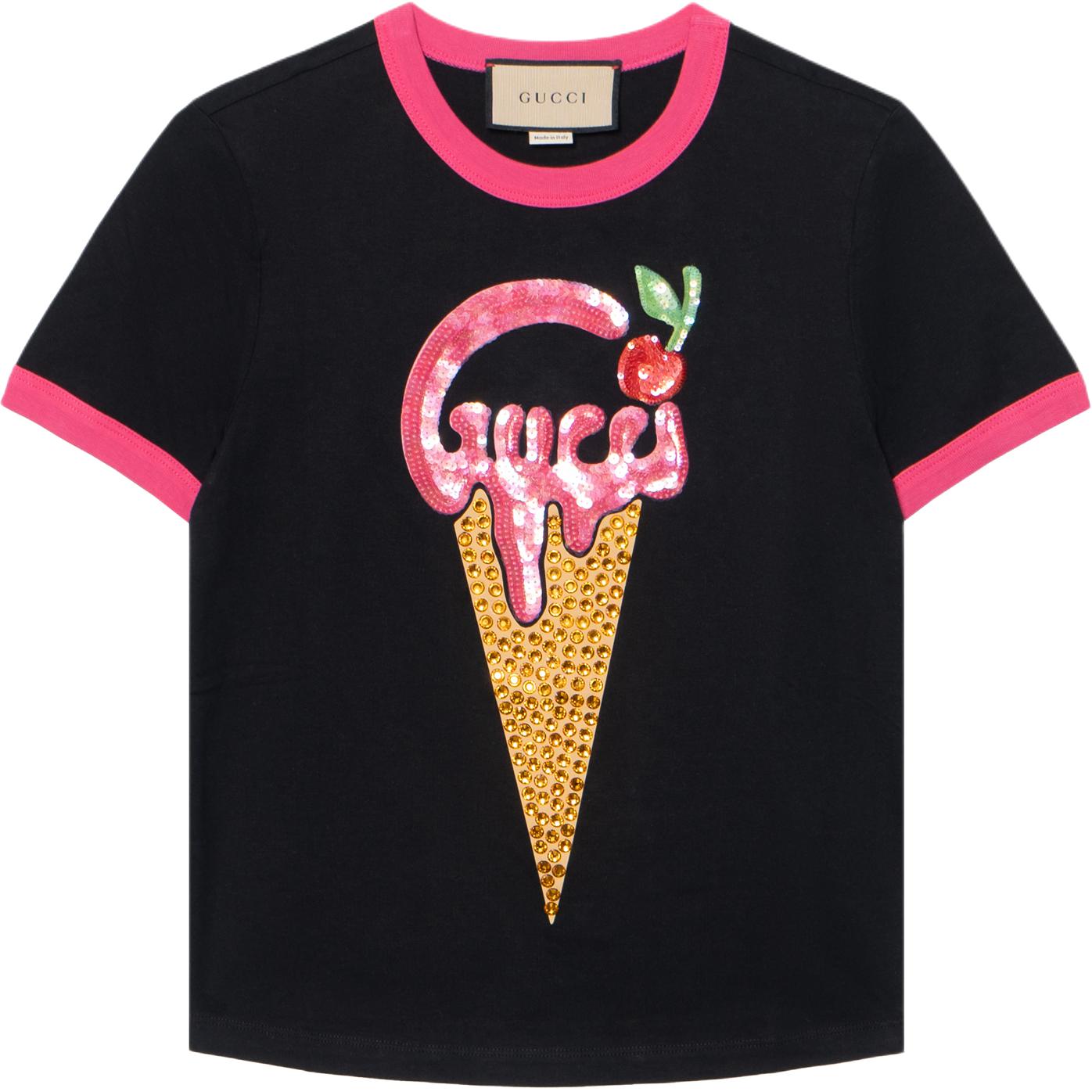 Buy (W) Gucci 黑色Logo字母印花短袖T恤 SS23 723566-XJE7M-1067