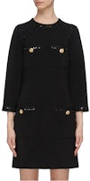 (Women) Gucci Black Long Sleeve Button Pocket Dress FW22 568348-XJA1L-1000 (Women) Gucci Black Long Sleeve Button Pocket Dress FW22 568348-XJA1L-1000