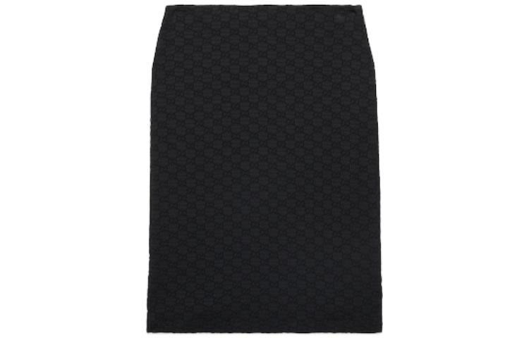 (Women) Gucci Black Monogram Diamond Print Skirt 771291-ZAPF8-1000