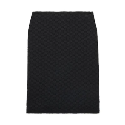 (Women) Gucci Black Monogram Diamond Print Skirt 771291-ZAPF8-1000