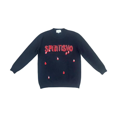 (Women) Gucci Black Ribbed Crewneck Sweater with Logo Print 519835-X9T00-1082