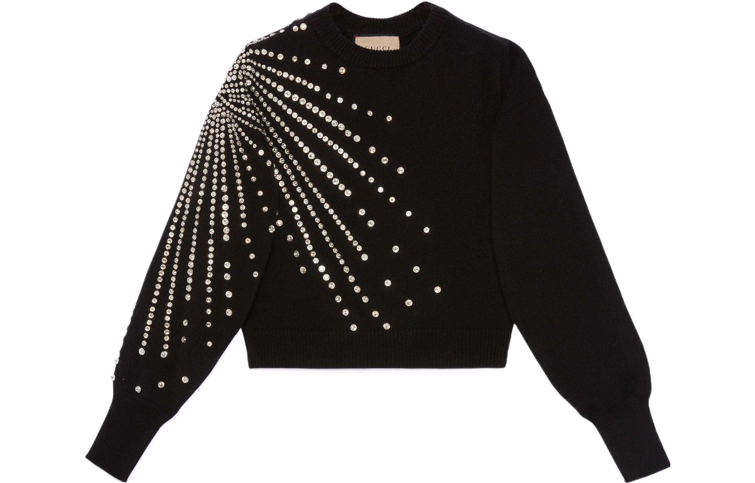 (Women) Gucci Black Sequin Embellished Cashmere Wool Sweater 731132-XKC1E-1043
