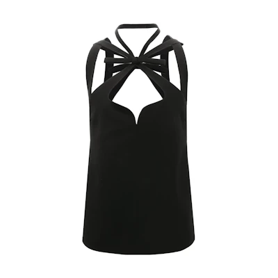 (Women) Gucci Black Sleeveless Halter Neck T-Shirt 627311-ZAD88-1000