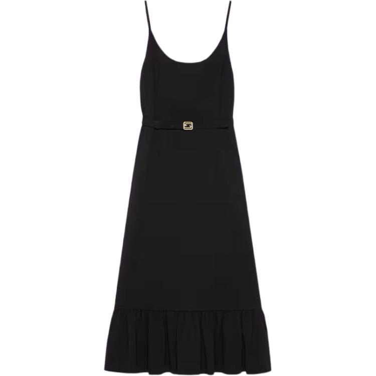 (Women) Gucci Black Sleeveless High-waisted Straight Dress SS23 Collection 715371-XJC3M-1000