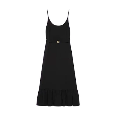 (Women) Gucci Black Sleeveless High-waisted Straight Dress SS23 Collection 715371-XJC3M-1000