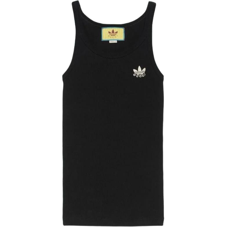 (Women) Gucci Black Sleeveless Tank Top with Solid Logo Embroidery 714865-XJEXM-1043