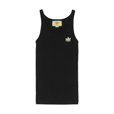 (Women) Gucci Black Sleeveless Tank Top with Solid Logo Embroidery 714865-XJEXM-1043