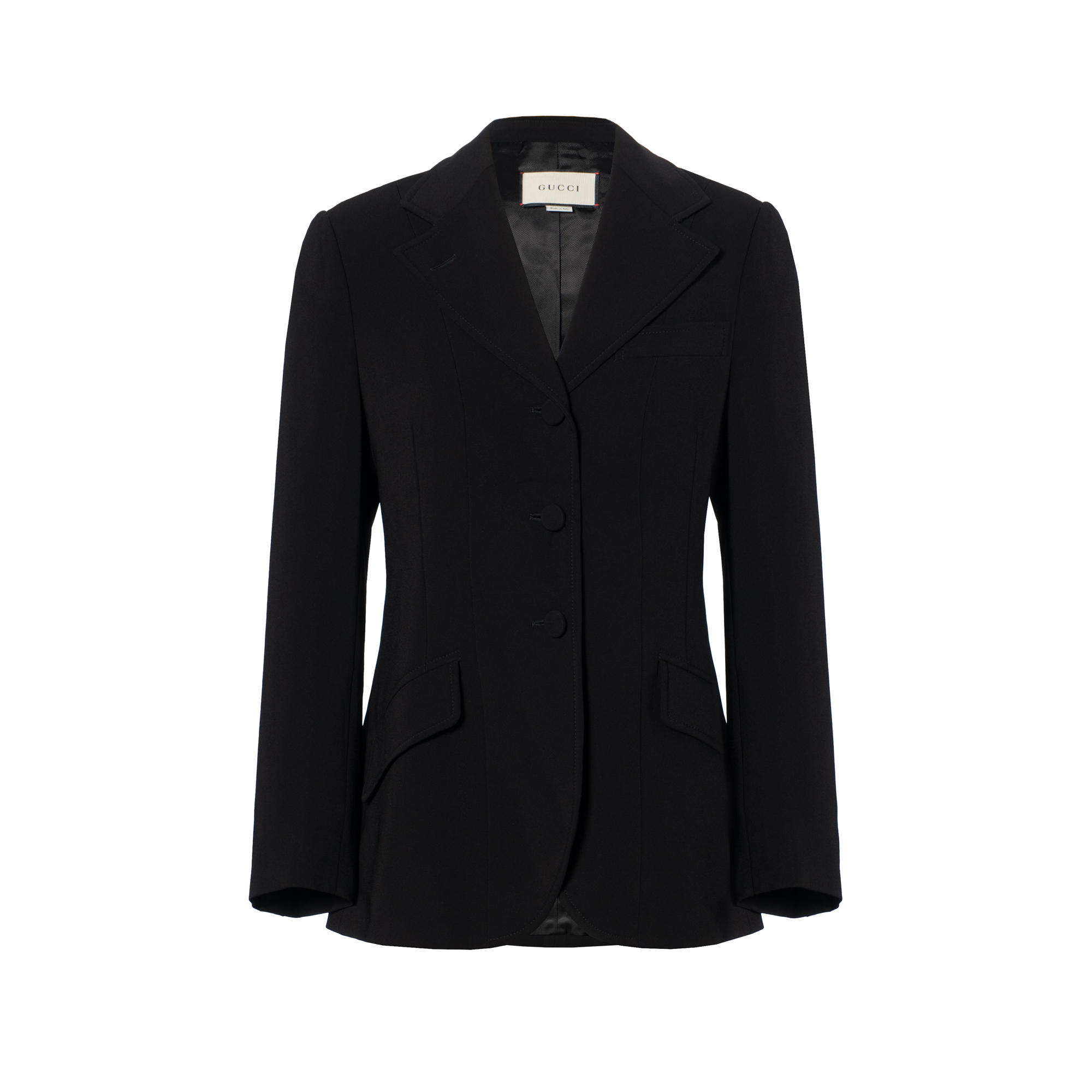 (Women) Gucci Black Slim-Fit Cardigan Suit Jacket 619262-ZKR01-1000